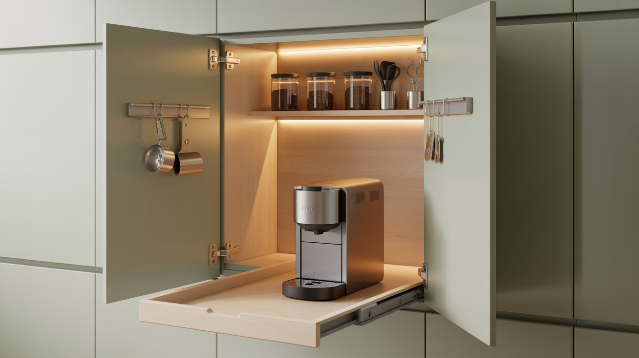 inside cabinet coffee bar-ideas