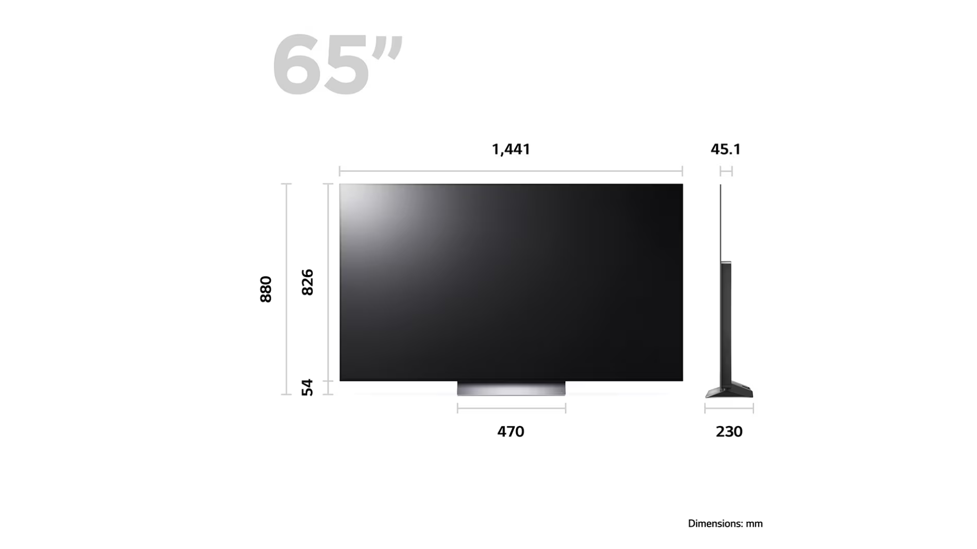 LG 65-inch OLED Size and TV Box Dimensions Full Guide