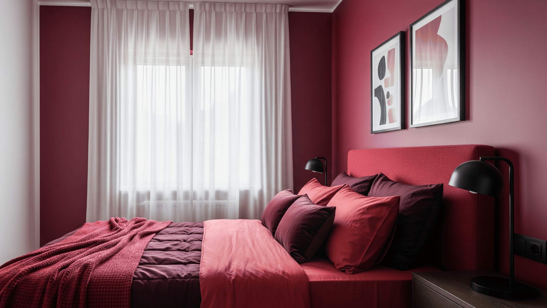 red and emotional energy in bedroom design