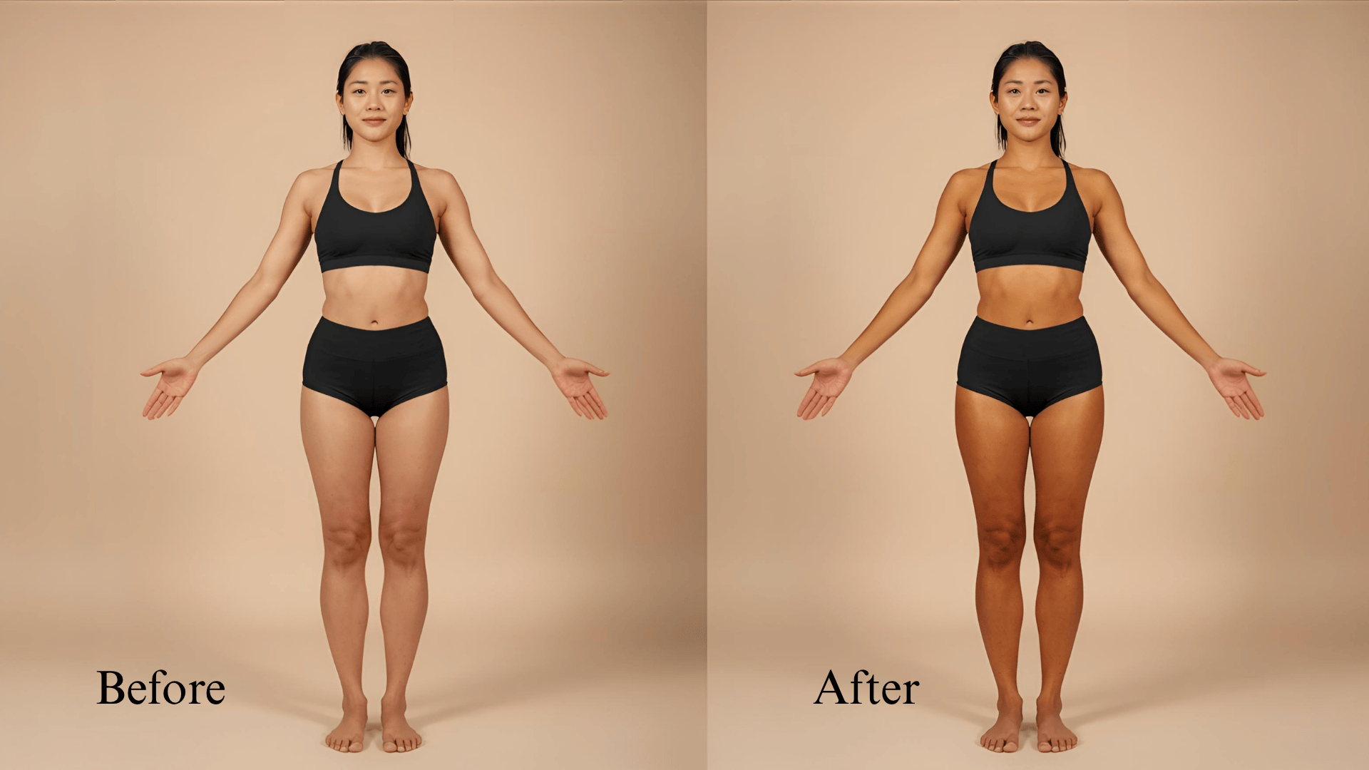 spray tan before and after Real Transformations