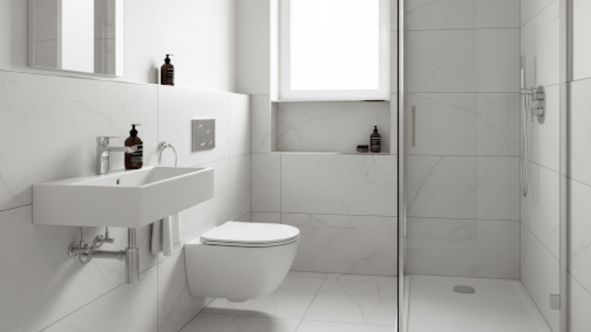 1 create an expansive look with large format tiles