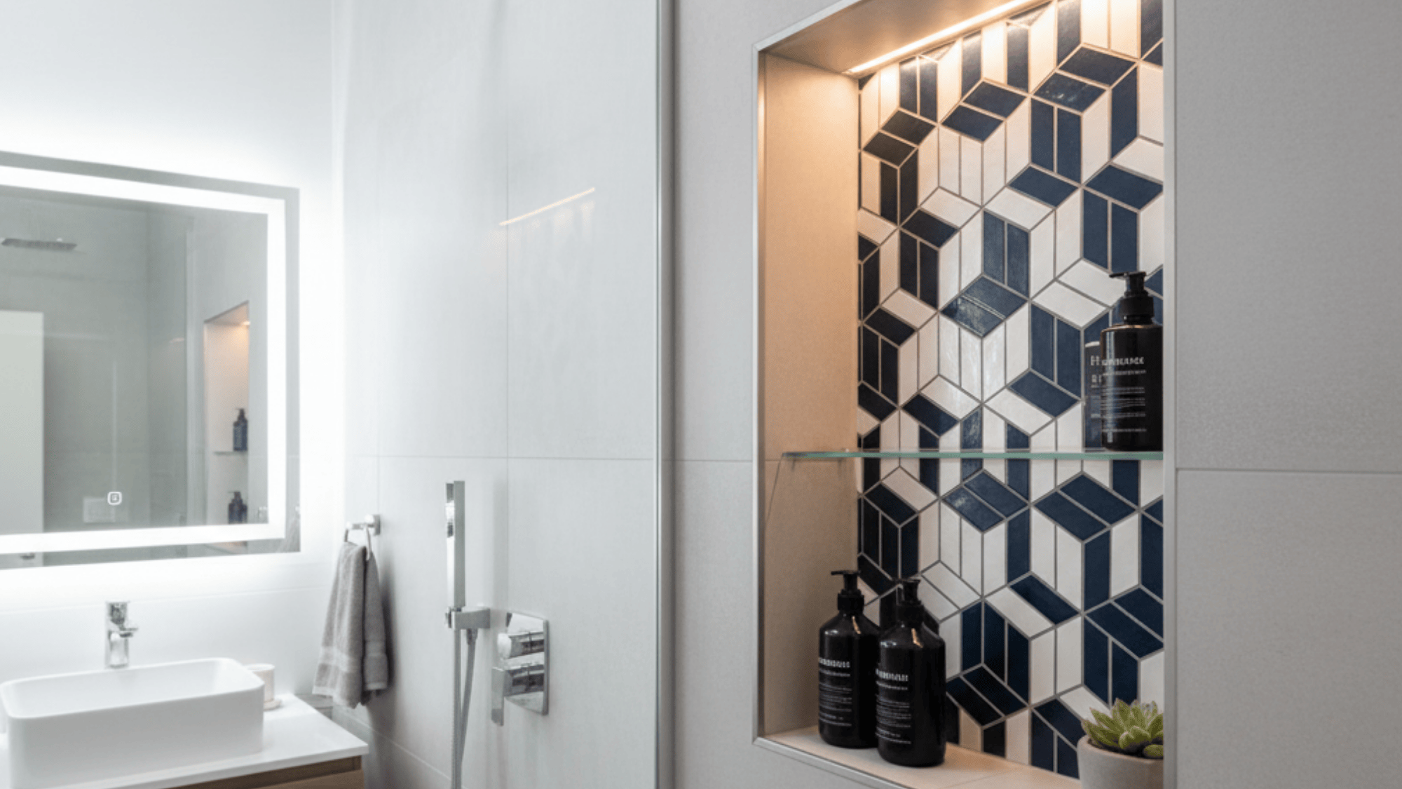 13 upgrade with a statement shower niche