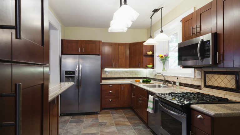 Norfolk, Virginia, USA,Appliances and cabinets in kitchen