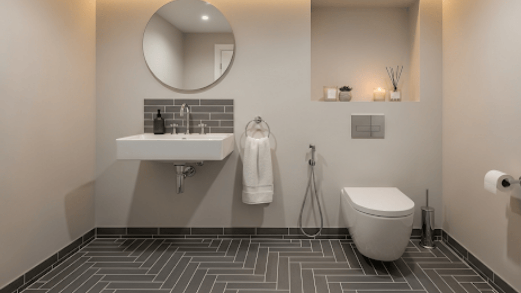 8 energize the room with herringbone patterns