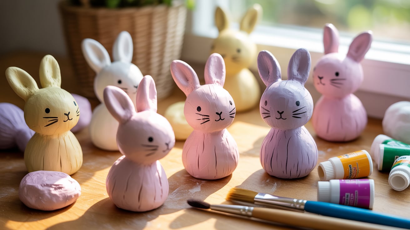 Clay Bunny Figurines