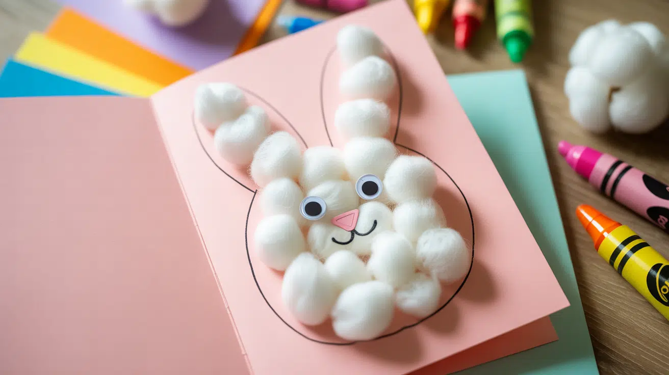 Cotton Ball Bunny Card