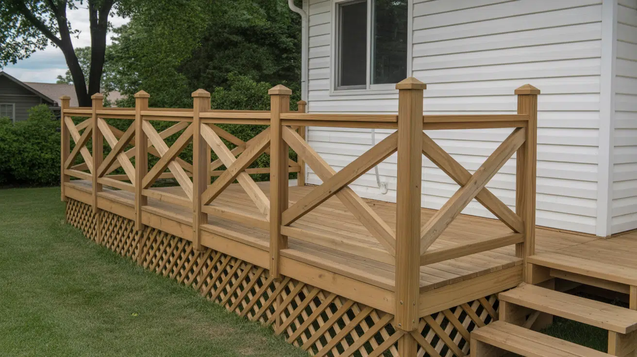 Crisscross Wood Pattern Railing