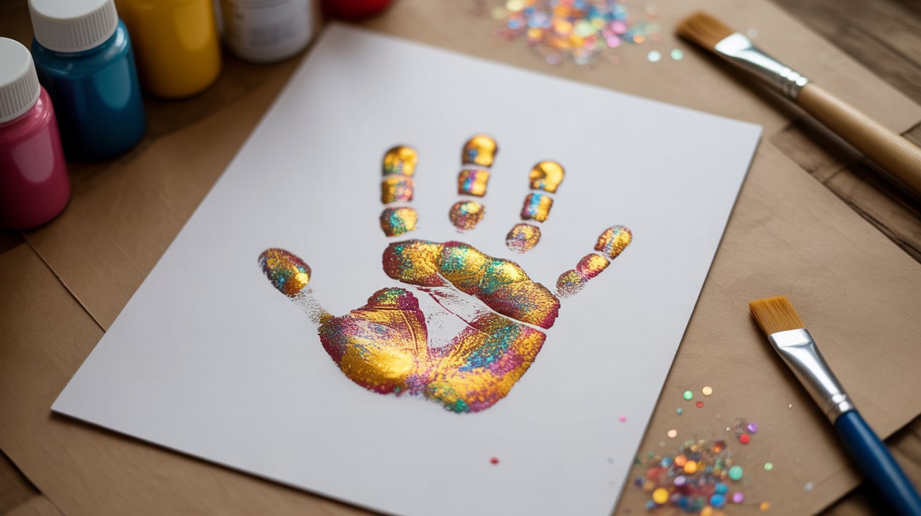 Glitter Handprint Art
