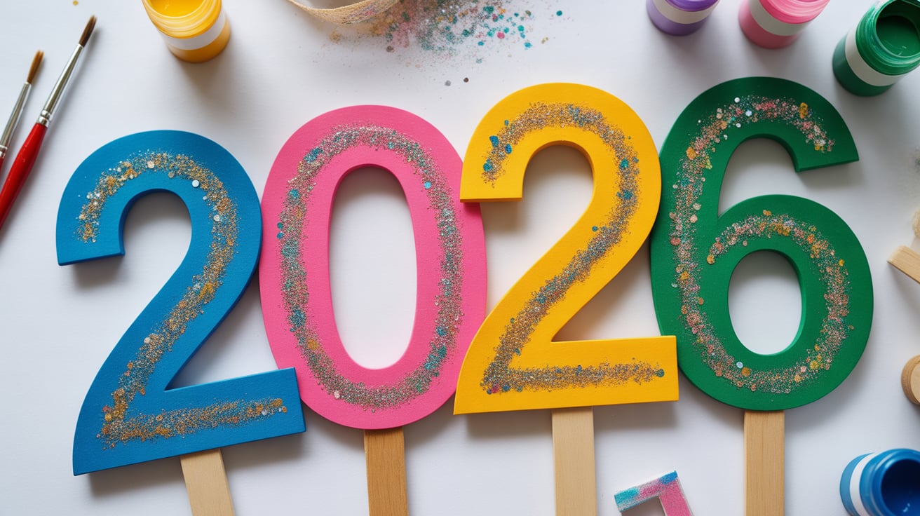 Glittery 2026 Sign