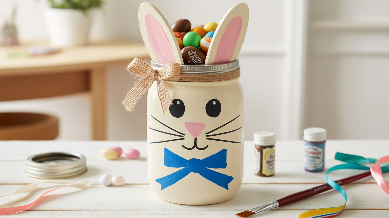 Mason Jar Bunny Treat Holder