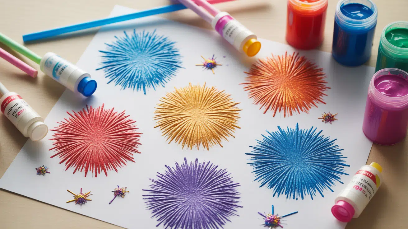 Straw Firework Stamps