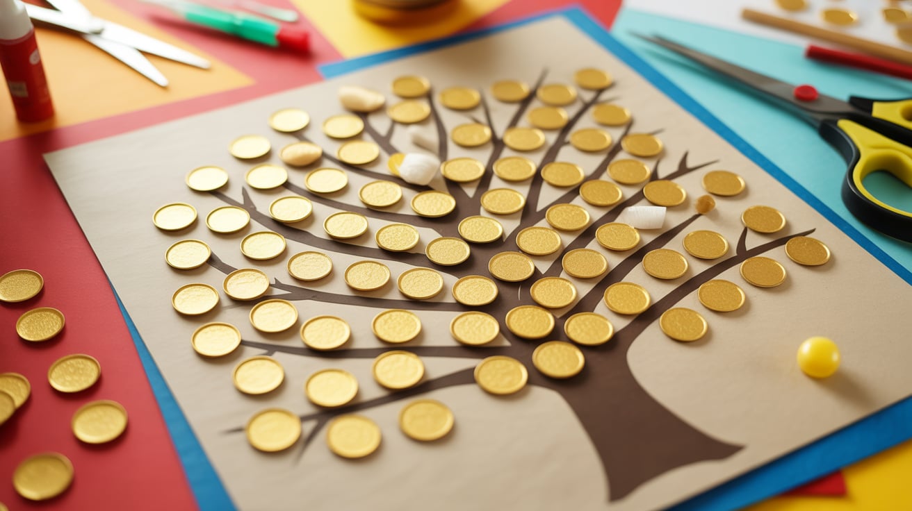 gold coin tree craft