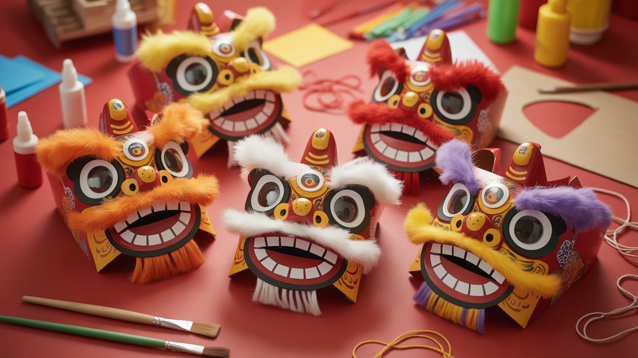 lion dance mask craft