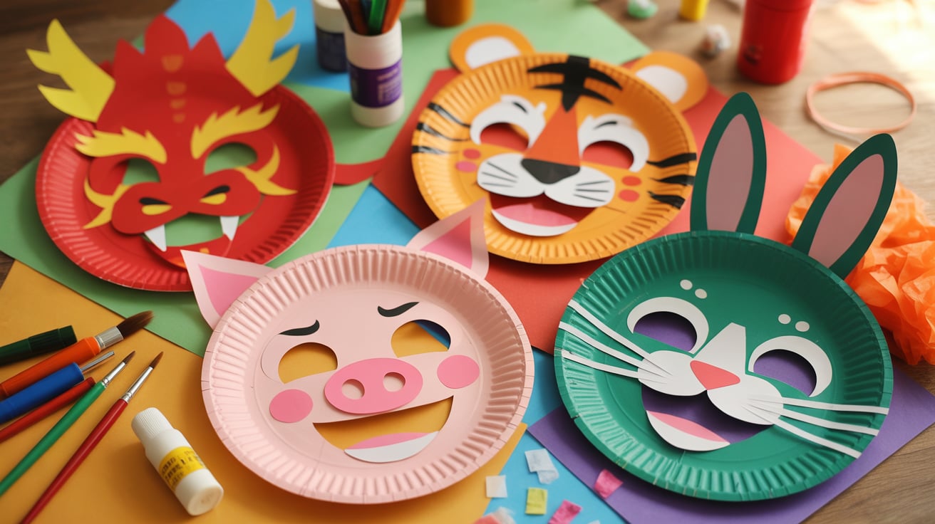 zodiac animal paper plate mask