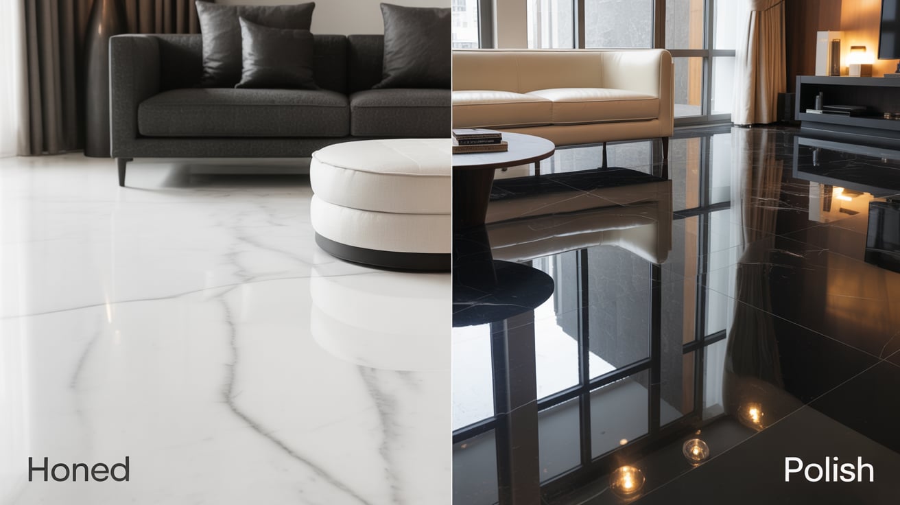 Aesthetic Differences Between Honed and Polished Marble