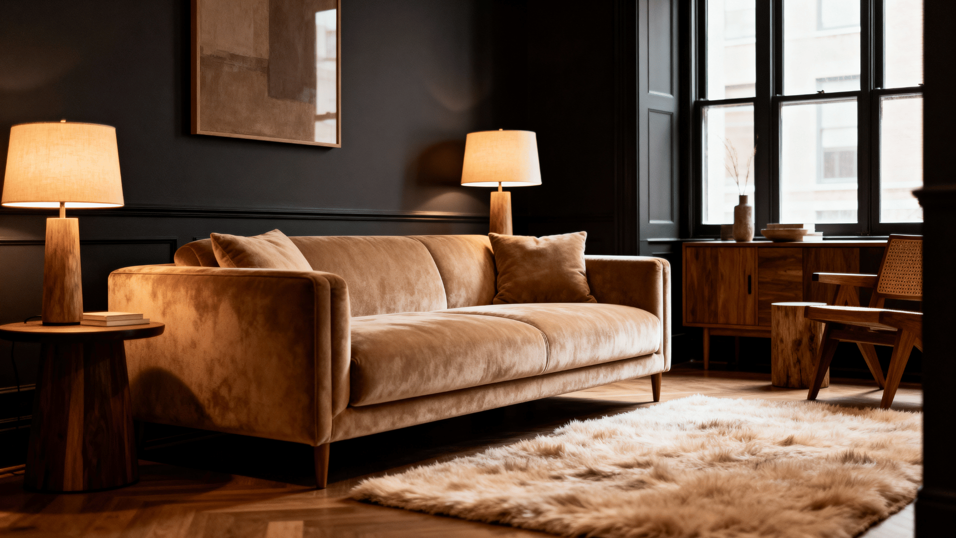 Deep Charcoal Living Room