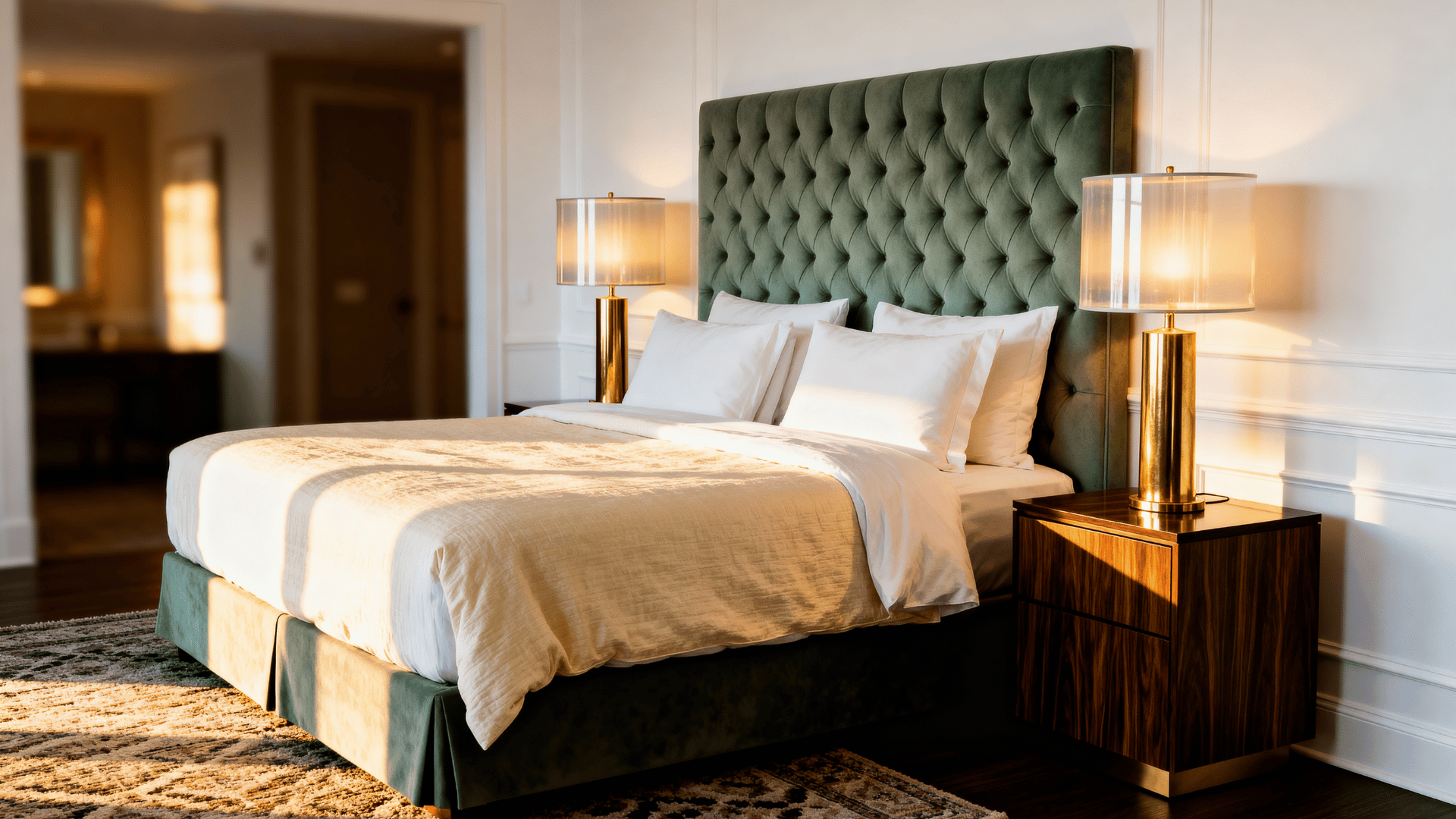 Sage Green Upholstered Headboard