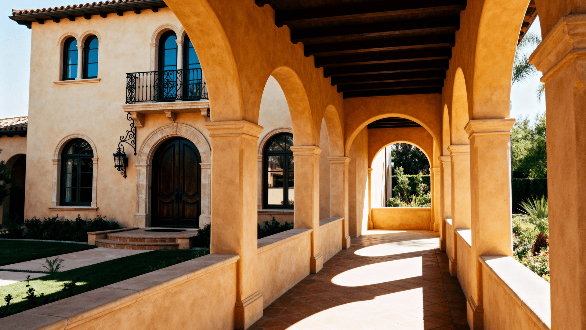 arched windows and doors as architectural focal points