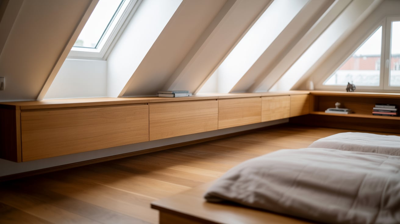 ceiling line floating cabinets