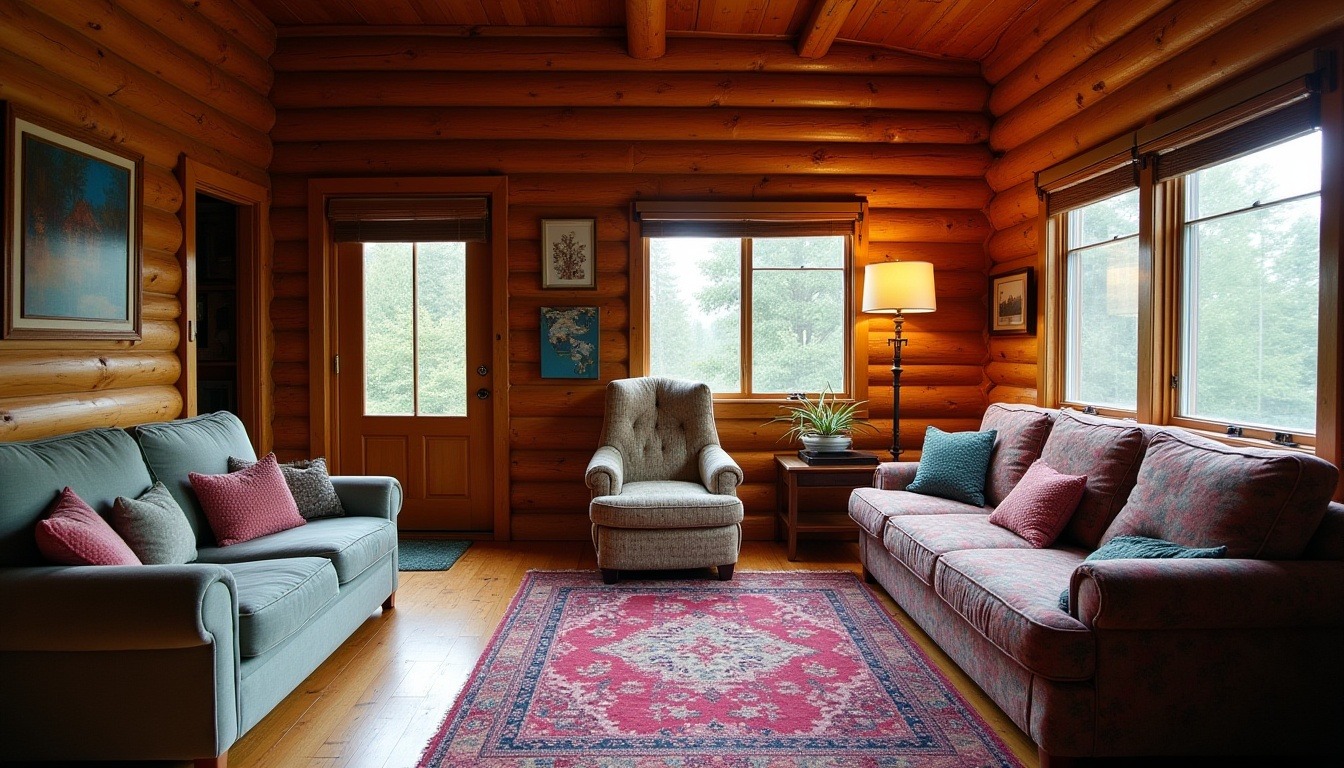 eclectic mix and match log cabin interior