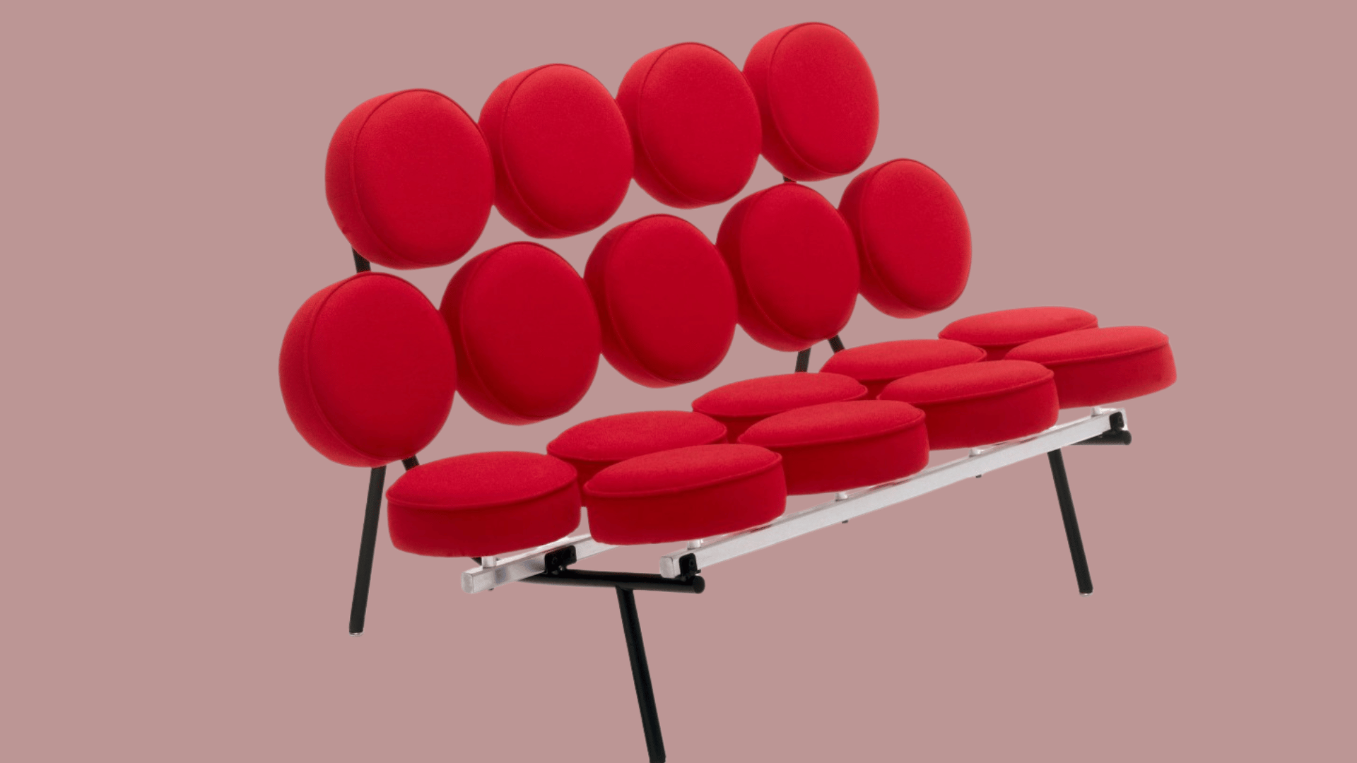 george nelson marshmallow sofa and ball clock