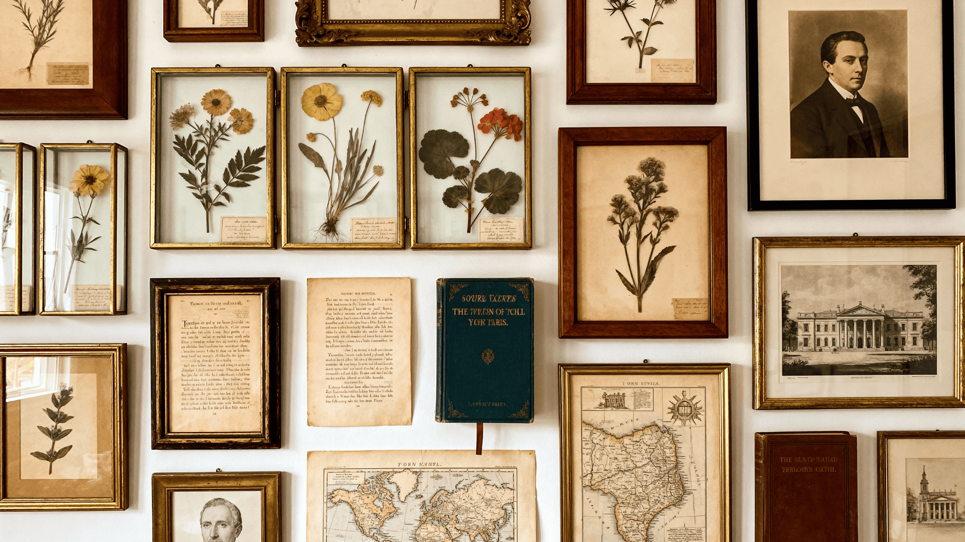 hang botanical and scholarly wall art