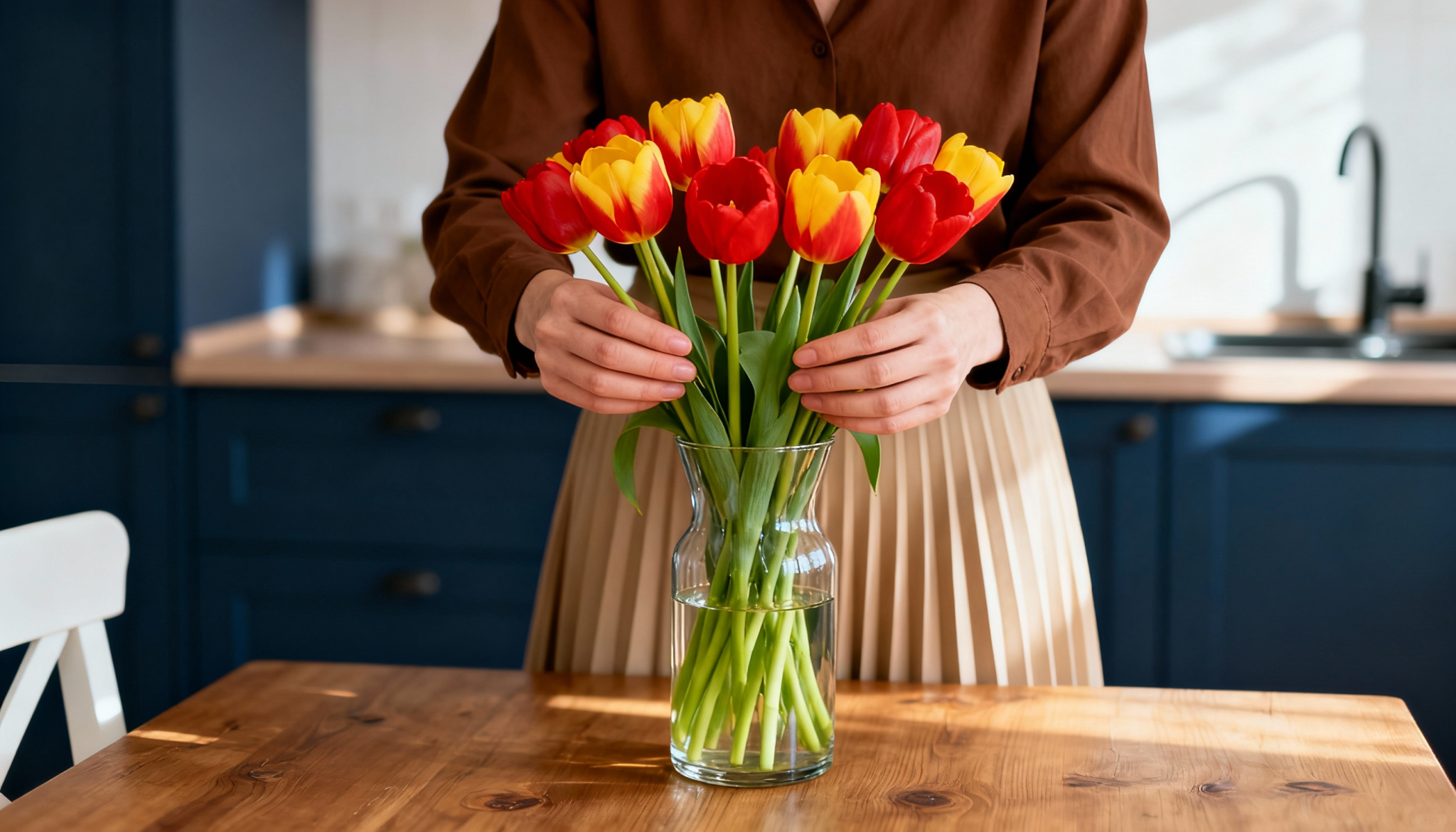 how to arrange tulips in a vase for maximum lifespan