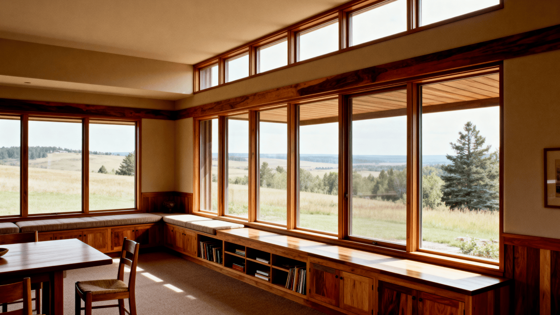 inside a prairie style home interior features