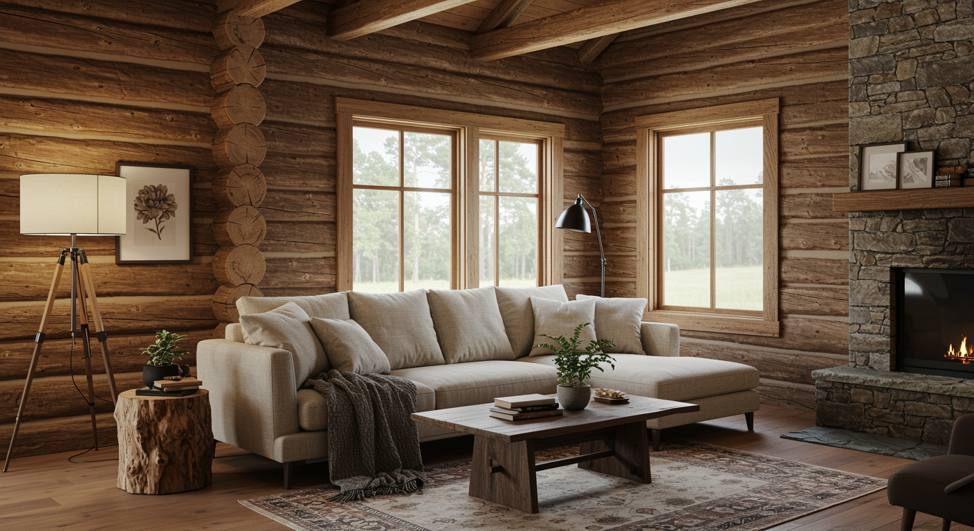 log cabin interior