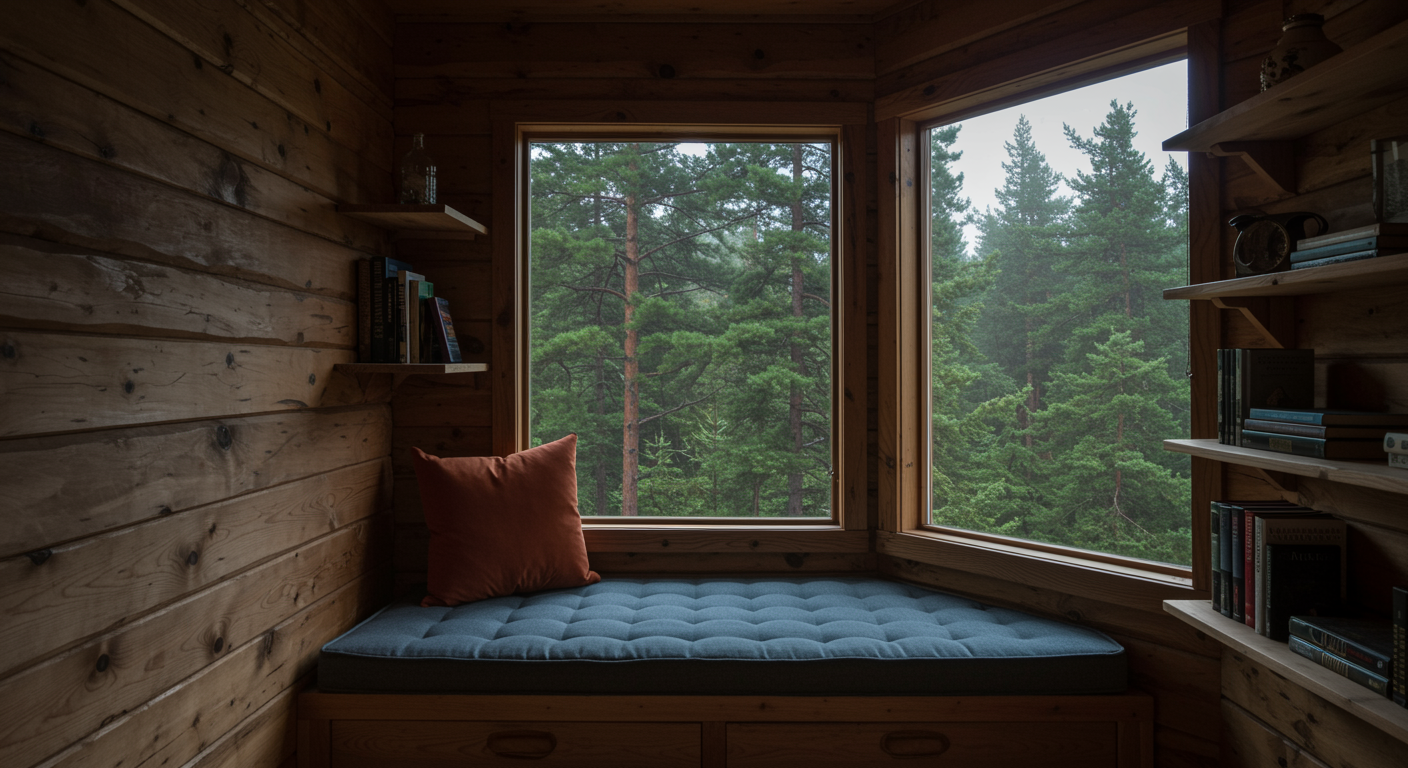 reading nook with paranomic window