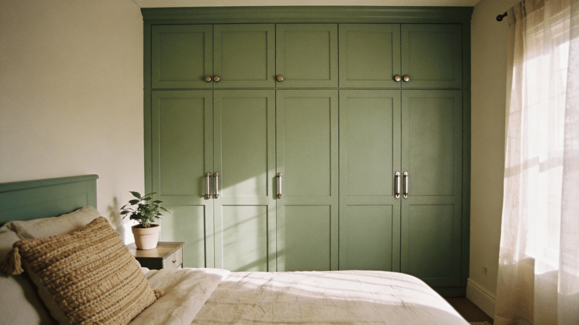 sage green wardrobe or dresser makeover