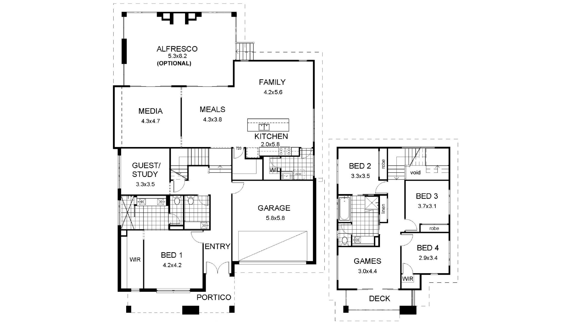 single story floor plan