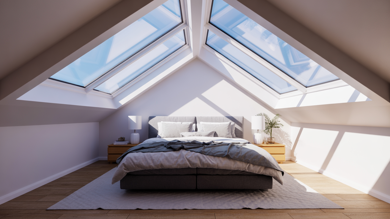 skylight centered bed placement