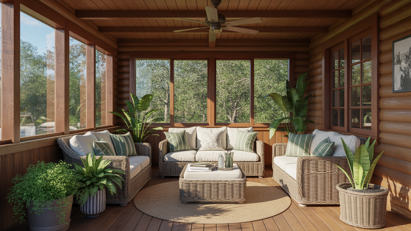sunroom or enclosed porch interior
