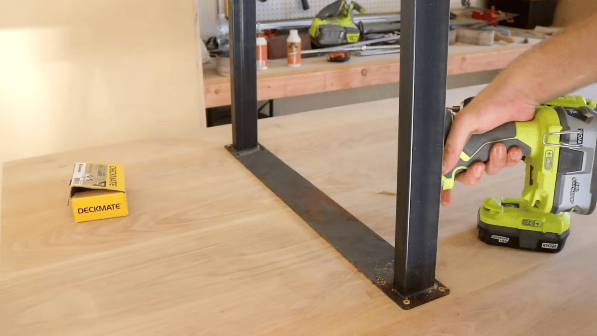 trim the tabletop and prepare the base