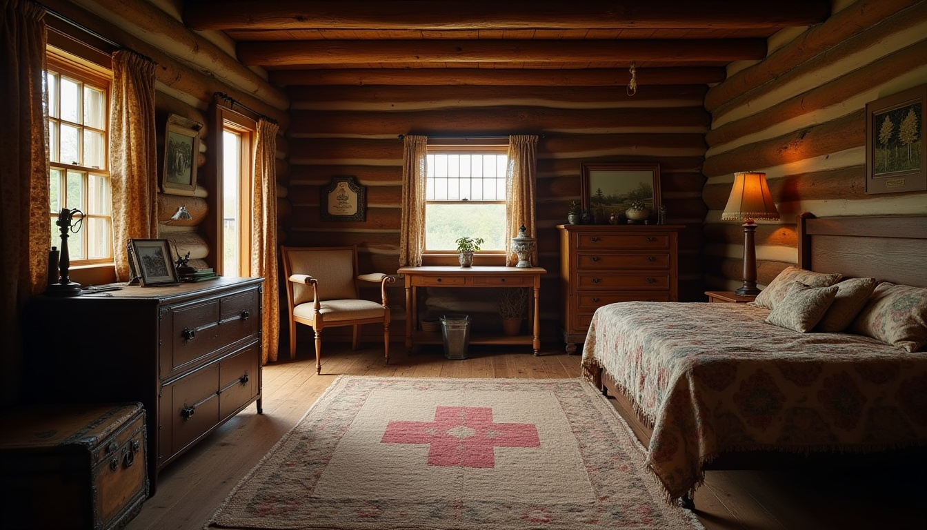 vintage heritage log cabin interior