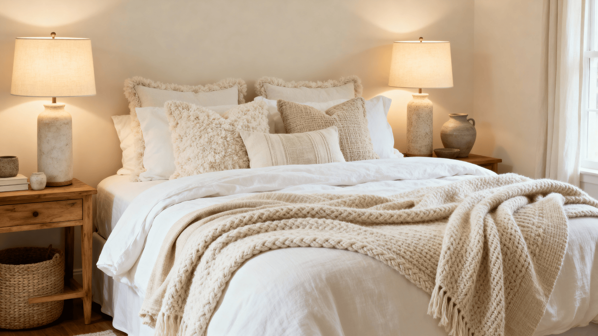 warm whites and creams cozy style