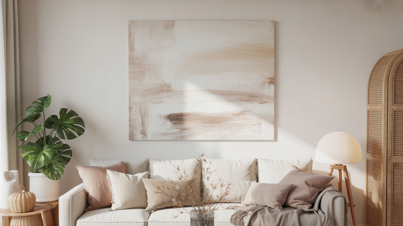 whitewashed coastal inspired log cabin interior