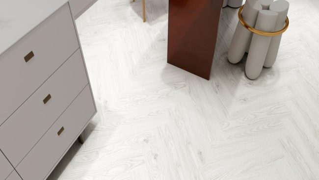 Installing pattern laminate in open-plan spaces