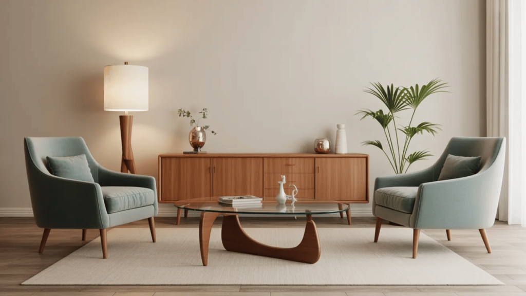 Cool Blue and Wood Retreat