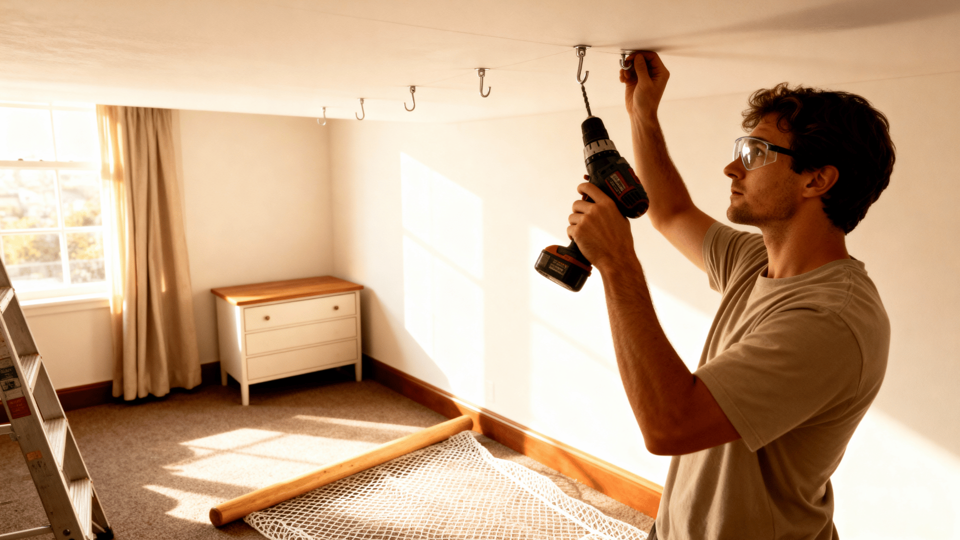 Install the Ceiling or Wall Hooks