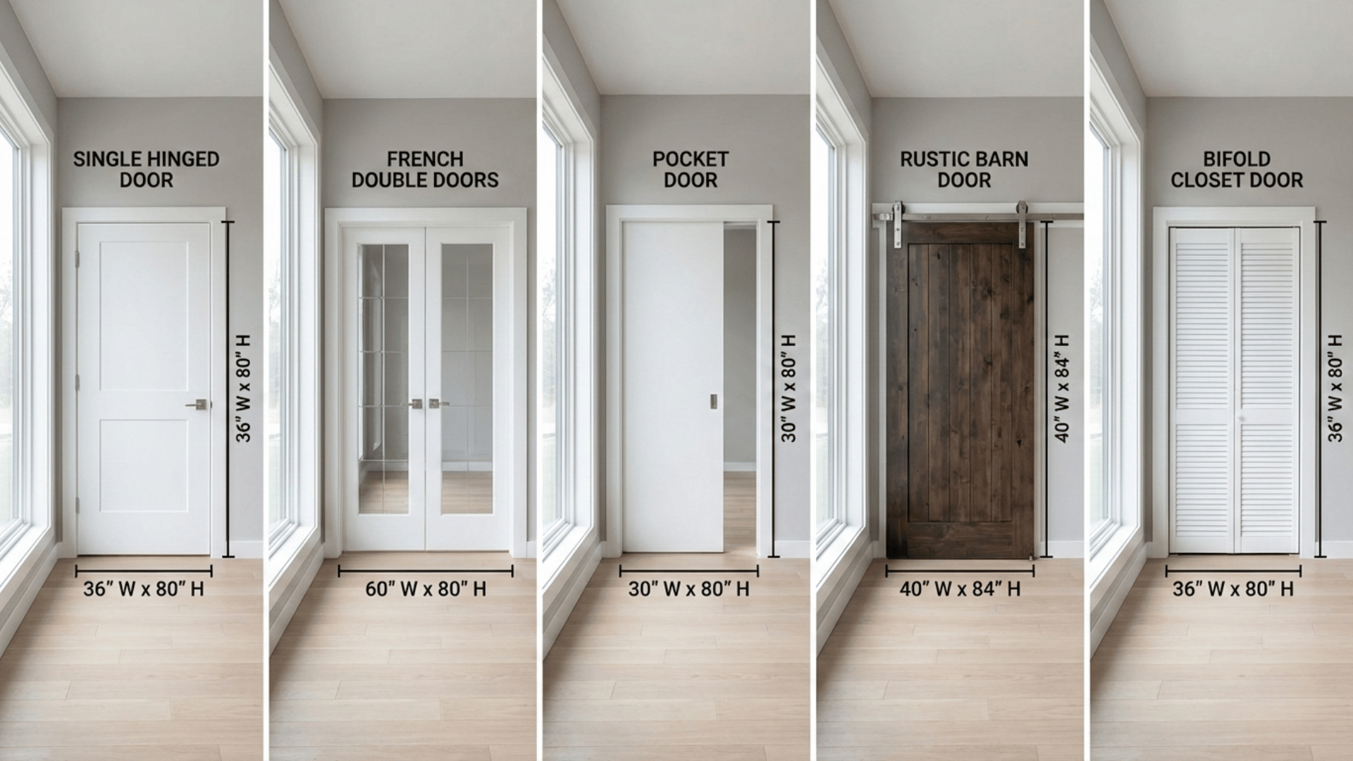 Interior Door Dimensions by Door Type