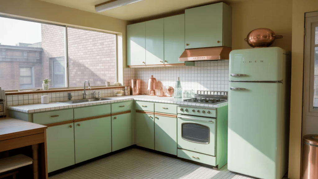 Mint Green Retro Kitchen