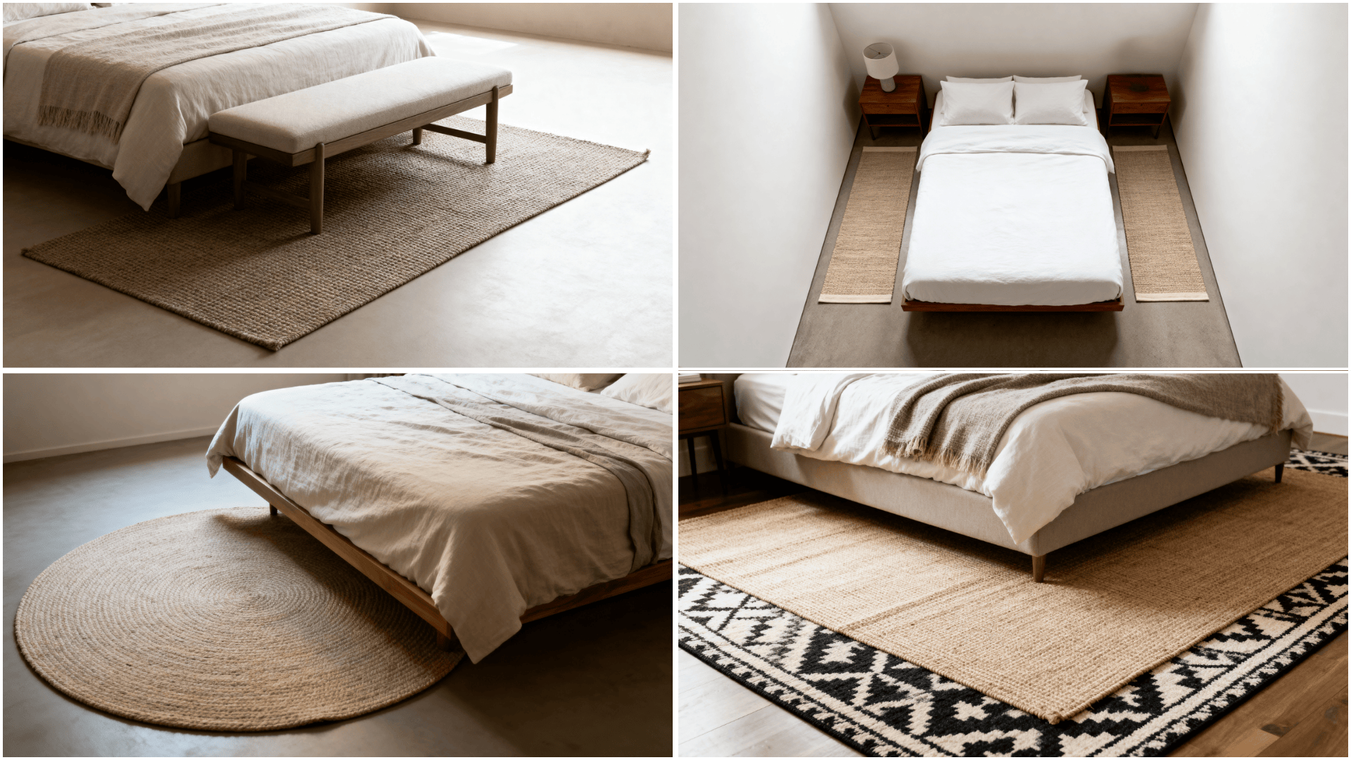 bedroom rug placement