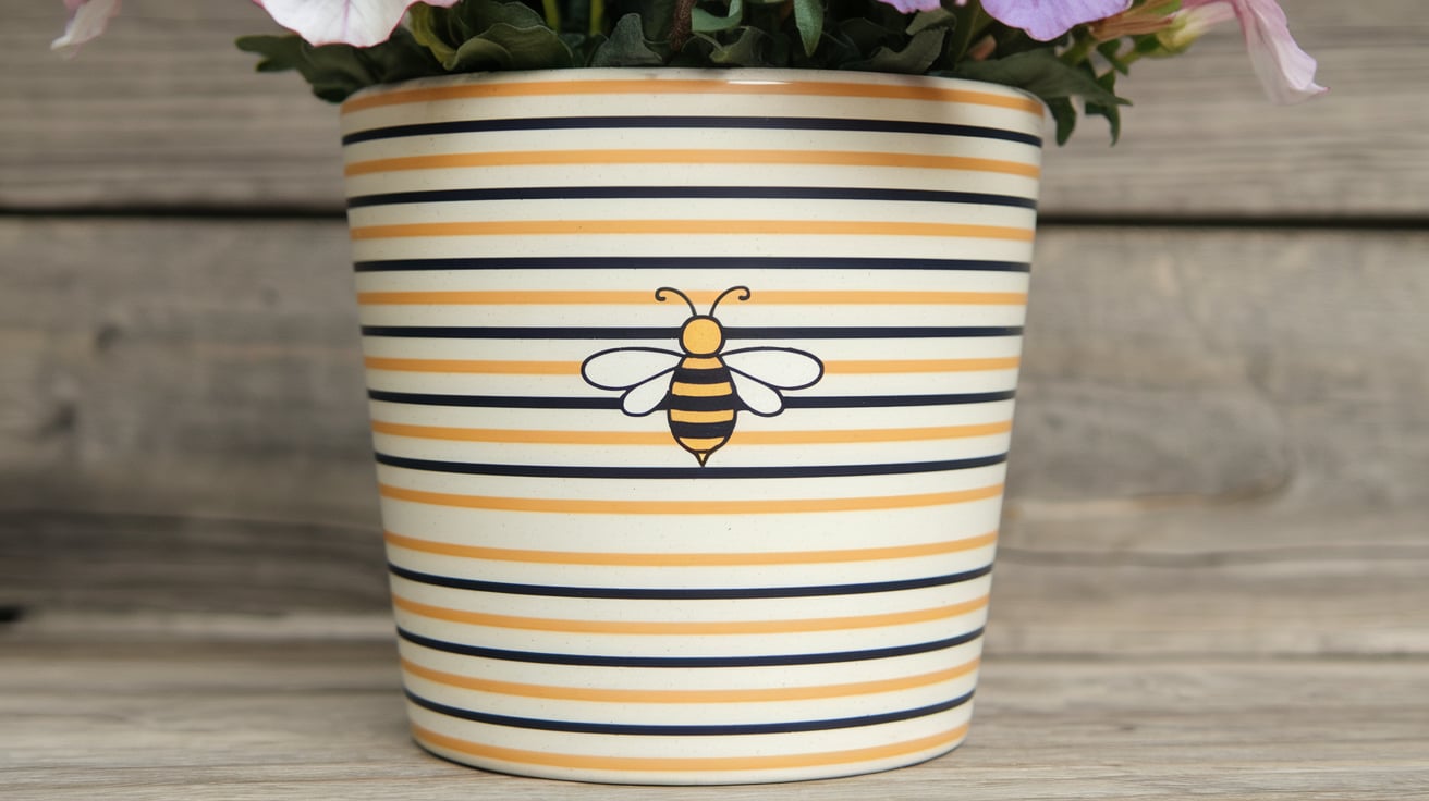 bee stripe accent pots