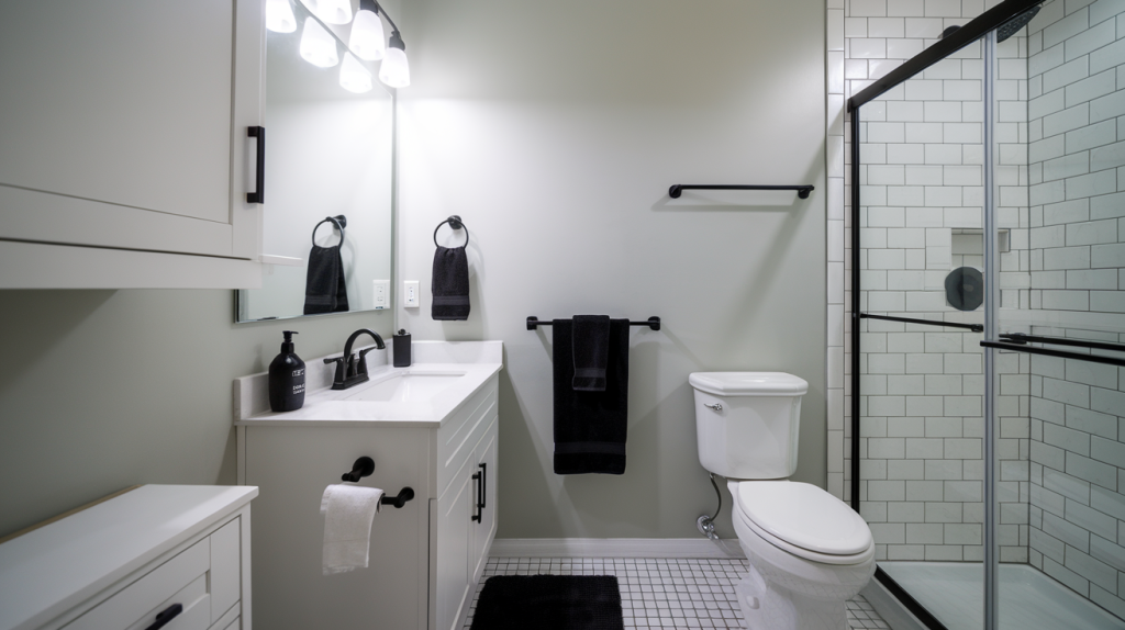 black bathroom accessories black interior