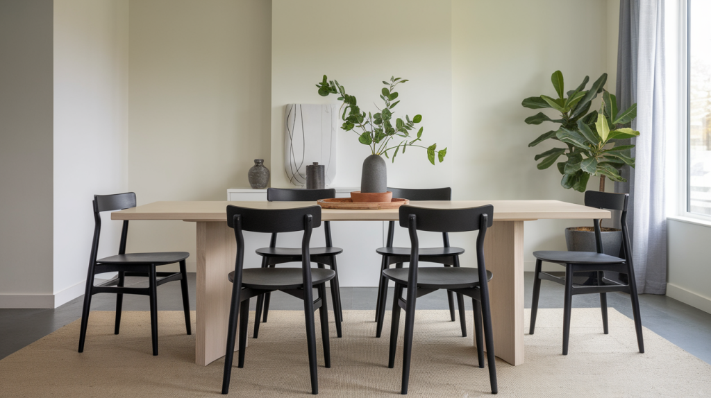 black dining chairs black interior