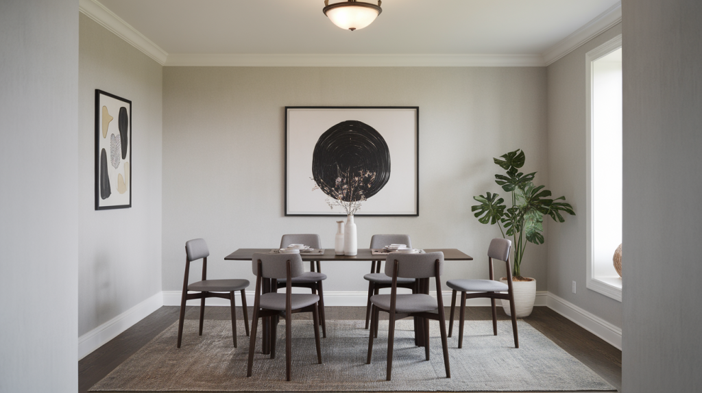 black framed art dining room black interior
