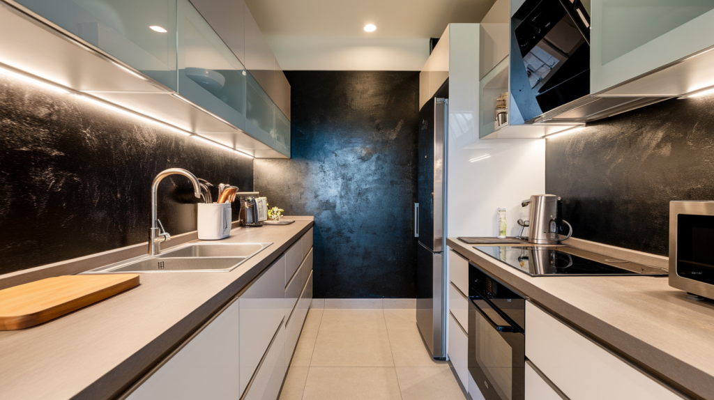 black kitchen backsplash black interior