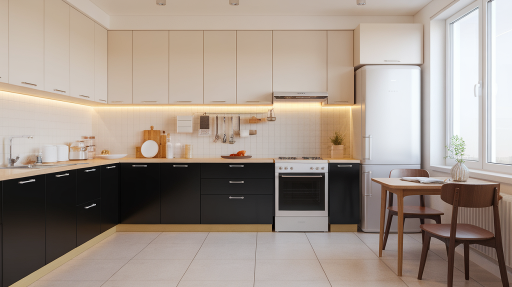 black lower cabinets kitchen black interior